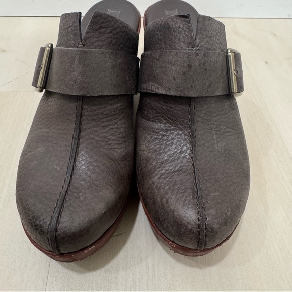 Korks by Kork Ease Mantha Women's 8 Brown Pebble Leather Heel Clog Buckle - Picture 8 of 15